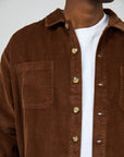 SILENT THEORY- Cord Overshirt -  Khaki