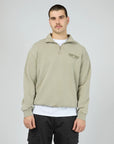 SILENT THEORY-  Khaki 1/4 Zip Sweater Khaki