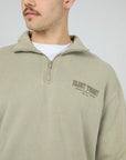 SILENT THEORY-  Khaki 1/4 Zip Sweater Khaki