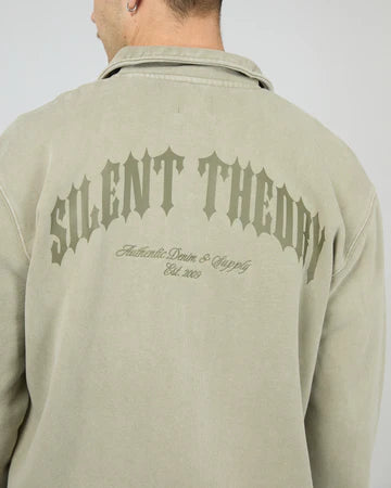 SILENT THEORY-  Khaki 1/4 Zip Sweater Khaki