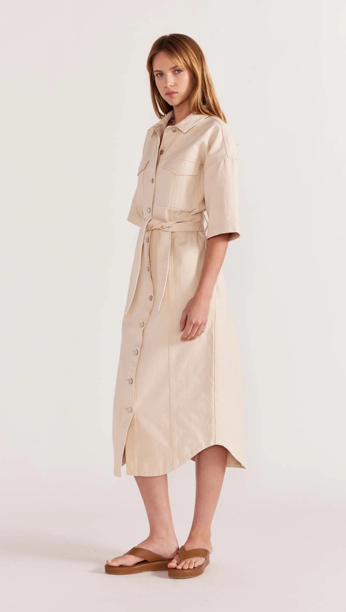 STAPLE THE LABEL-  Ines Denim Minis Shirtdress