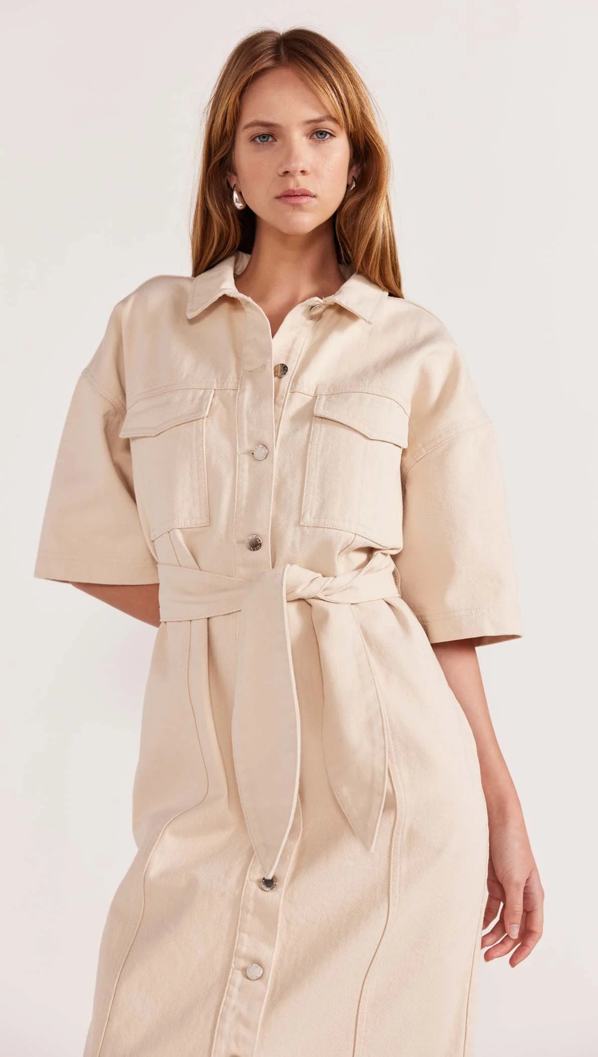 STAPLE THE LABEL-  Ines Denim Minis Shirtdress