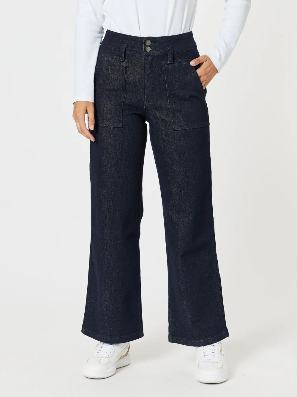 GORDON SMITH  Hudson High Rise Wide Leg Jean-Dark Denim