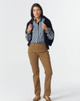 GOONDIWINDI - Frill Stripe Shirt - White/Navy