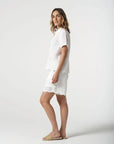 GOONDIWINDI COTTON - Oversized Embroidered Hemline Top.  White