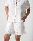 GOONDIWINDI COTTON - Oversized Embroidered Hemline Top.  White