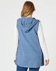 THREADZ-  Ollie Side Button Vest-  Blue