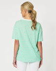 GORDON SMITH- Saint Tropez Stripe Print Tee - Mint.