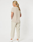 GORDON SMITH- STRIPE TEE. NATURAL