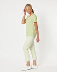 GORDON SMITH- V Neckline Tee Shirt.  Celery