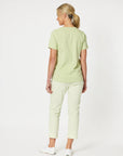 GORDON SMITH- V Neckline Tee Shirt.  Celery