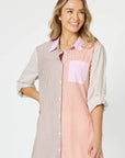 THREADZ-   Summer Stripe Shirt - PAPAYA