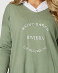 THREADZ- BASICS GREEN V NECK 46633