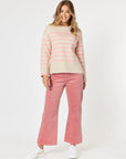 THREADZ - Tempo Stripe Print Knit - Blush/Natural
