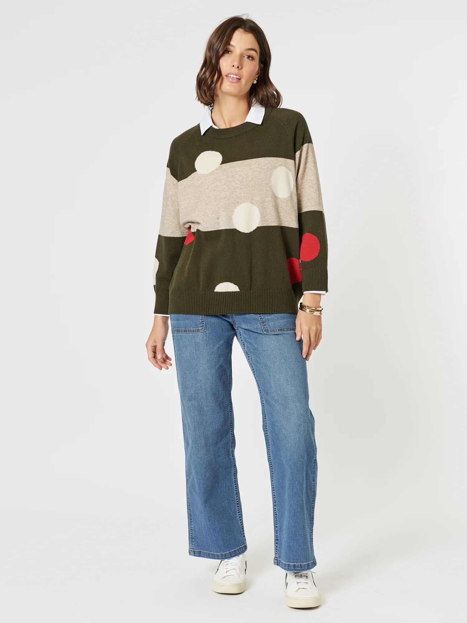 CLARITY Moonlight Spot Print Knit - Khaki.