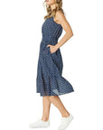 GORDON SMITH - Get Spotty Dress. Navy/ White