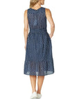 GORDON SMITH - Get Spotty Dress. Navy/ White