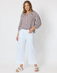 THREADZ - Dune Carpenter Wide Leg Cropped Pant - White