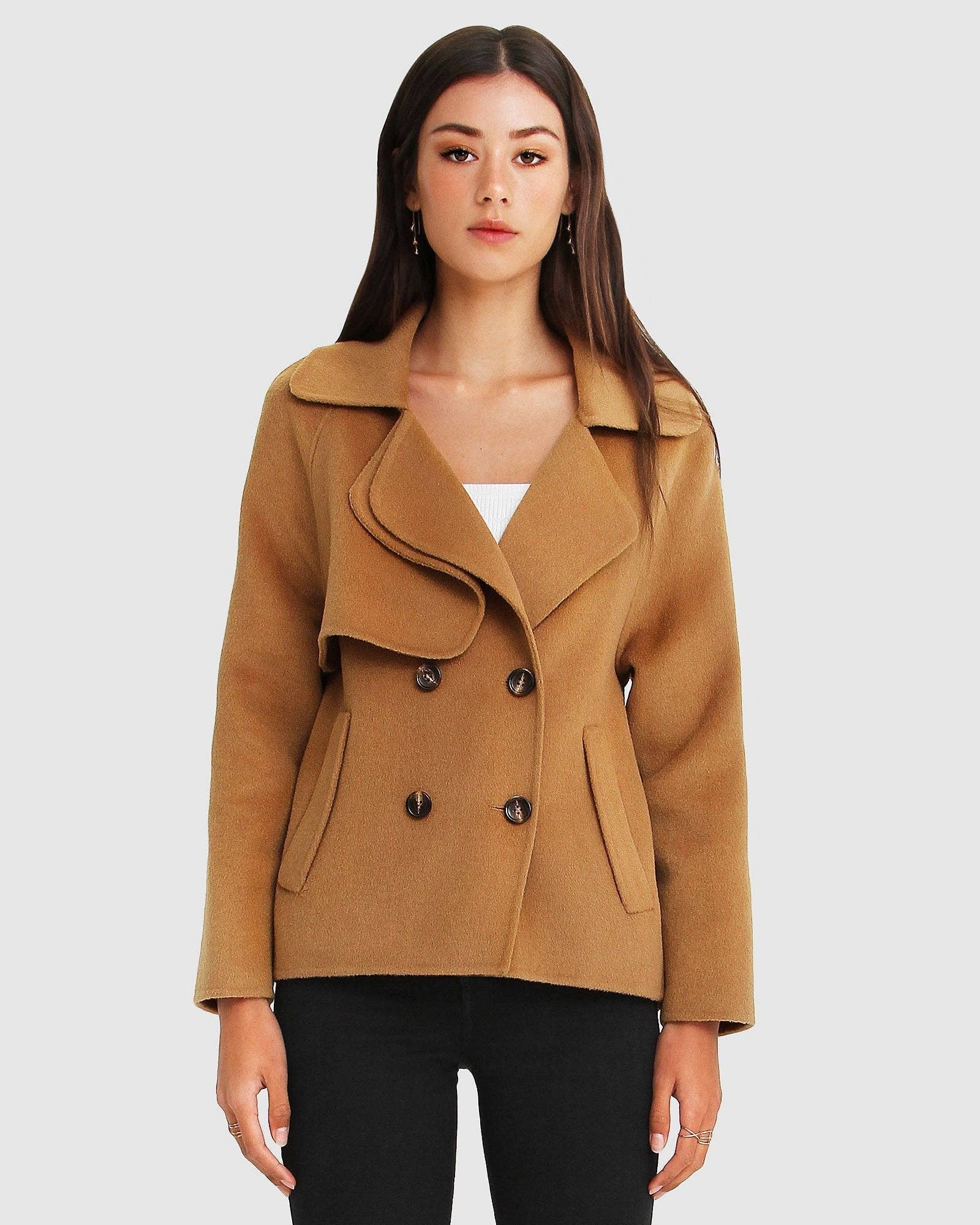 BELLE AND BLOOM I'm Yours Wool Blend Peacoat
