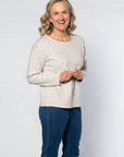 EQUINOX - Computer Knit Round Neck Sweater - Taupe