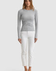 ORTC - Evie Fitted Long Sleeve Top Grey - Marle