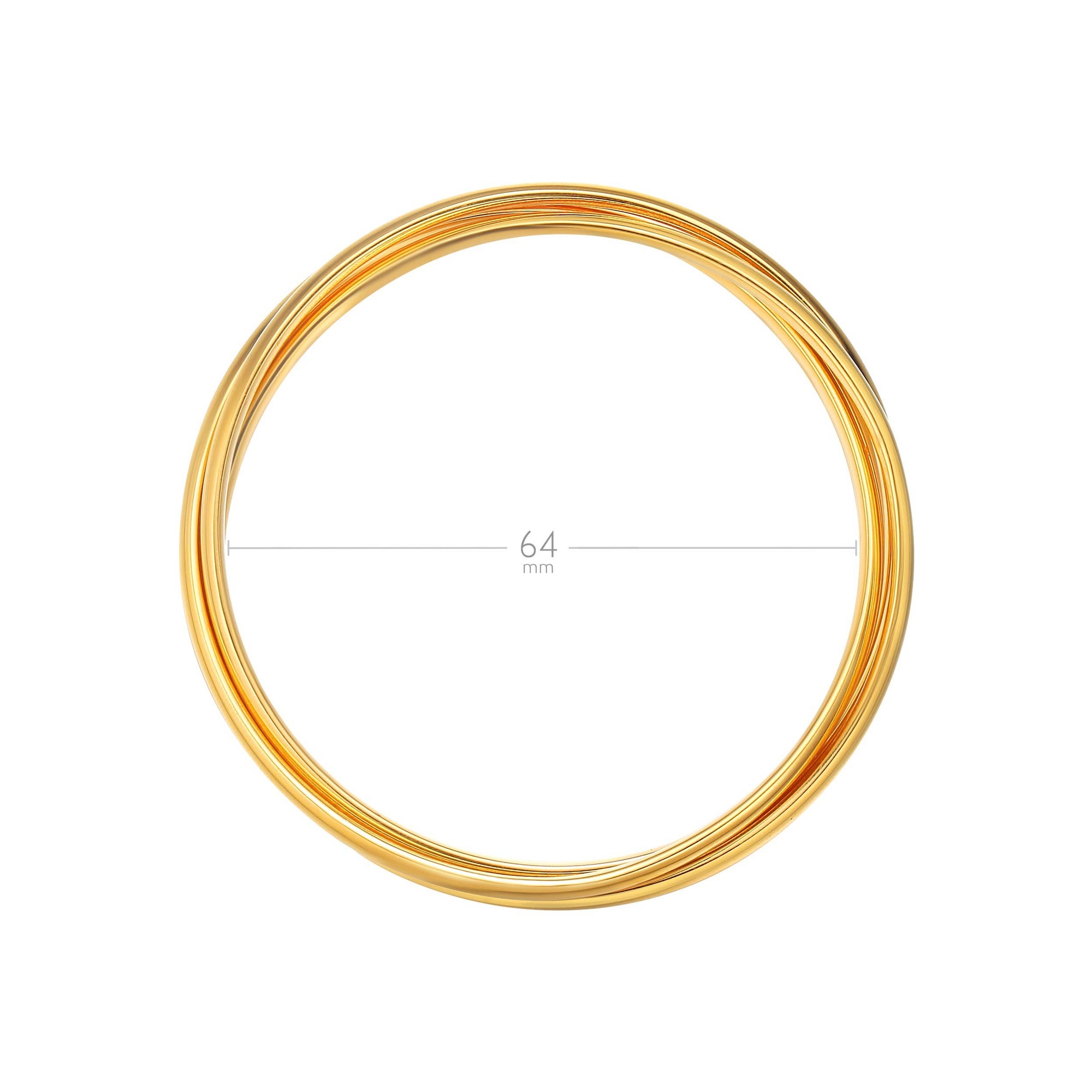 Trinity Interlocking Bangles Gold Plated Bridal