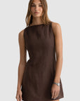 ORTC - Bridie Linen Mini Dress - Carob