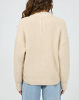 SILENT THEORY- MAPLE ZIP THRU KNIT JUMPER. NATURAL 6057009.