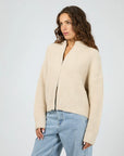 SILENT THEORY- MAPLE ZIP THRU KNIT JUMPER. NATURAL 6057009.