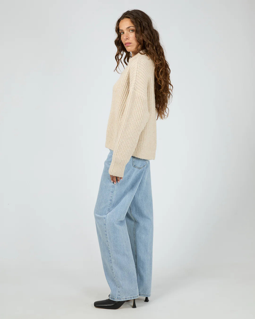 SILENT THEORY- MAPLE ZIP THRU KNIT JUMPER. NATURAL 6057009.