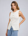 SILENT THEORY - Belle Knit Vest.  White