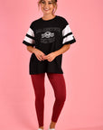 ALL ABOUT EVE ACTIVE- Black and White Tee