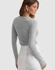 ORTC - Evie Fitted Long Sleeve Top Grey - Marle
