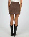 ALL ABOUT EVE- Dallas Suede Skirt.  Brown.