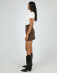 ALL ABOUT EVE- Dallas Suede Skirt.  Brown.