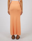 ALL ABOUT EVE-  Henley Knit Skirt.  Orange