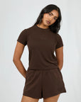 ALL ABOUT EVE - Luxe Active Tee. Brown