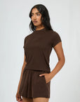 ALL ABOUT EVE - Luxe Active Tee. Brown