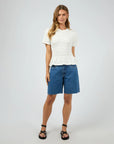 ALL ABOUT EVE- Lipa Ruched Top.  White