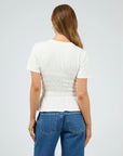 ALL ABOUT EVE- Lipa Ruched Top.  White
