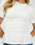 ALL ABOUT EVE- Lipa Ruched Top.  White