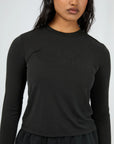 ALL ABOUT EVE - Luxe Active L/S Top. Black