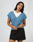 ALL ABOUT EVE BROOKLYN KNIT VEST BLUE