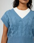 ALL ABOUT EVE BROOKLYN KNIT VEST BLUE