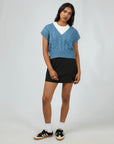 ALL ABOUT EVE BROOKLYN KNIT VEST BLUE