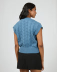 ALL ABOUT EVE BROOKLYN KNIT VEST BLUE