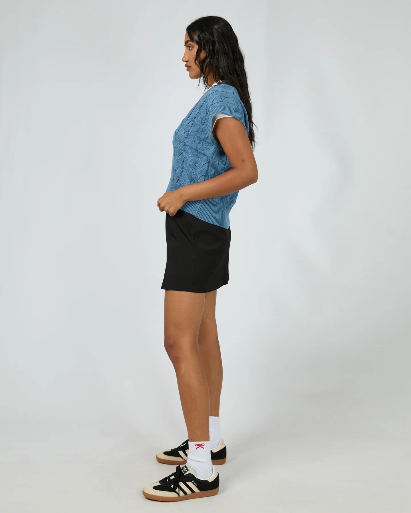 ALL ABOUT EVE BROOKLYN KNIT VEST BLUE