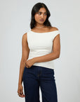 ALL ABOUT EVE - Kylie Off Shoulder Top.  White