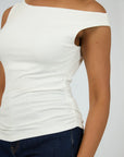 ALL ABOUT EVE - Kylie Off Shoulder Top.  White