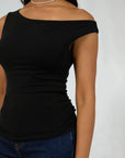ALL ABOUT EVE - Kylie Off Shoulder Top.  Black